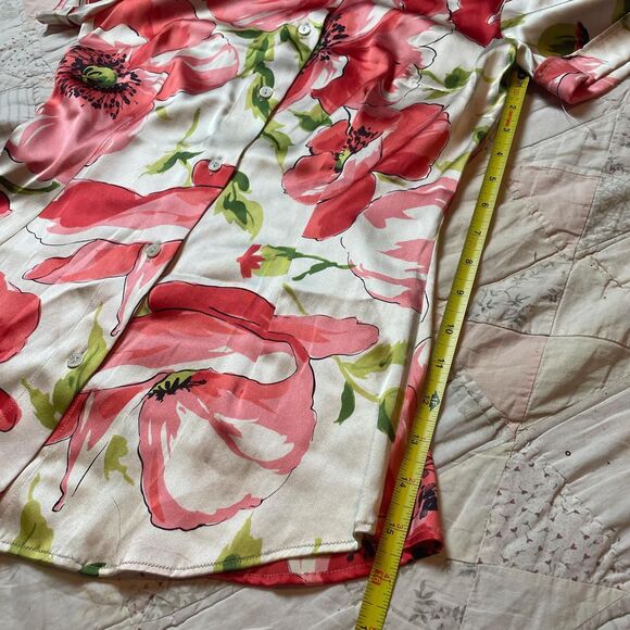 dolce and gabbana rare d&g pink and white floral silk collared button up size 42 - Picture 4 of 8